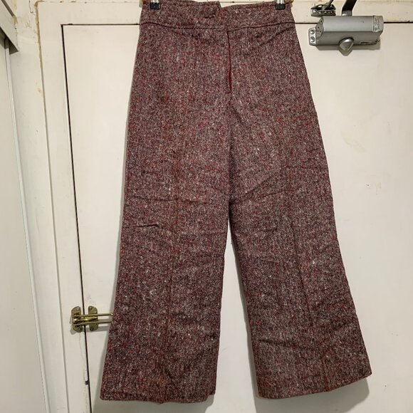 VINTAGE WIDE-LEG TWEED PANTS SIZE 28 - Picture 4 of 11